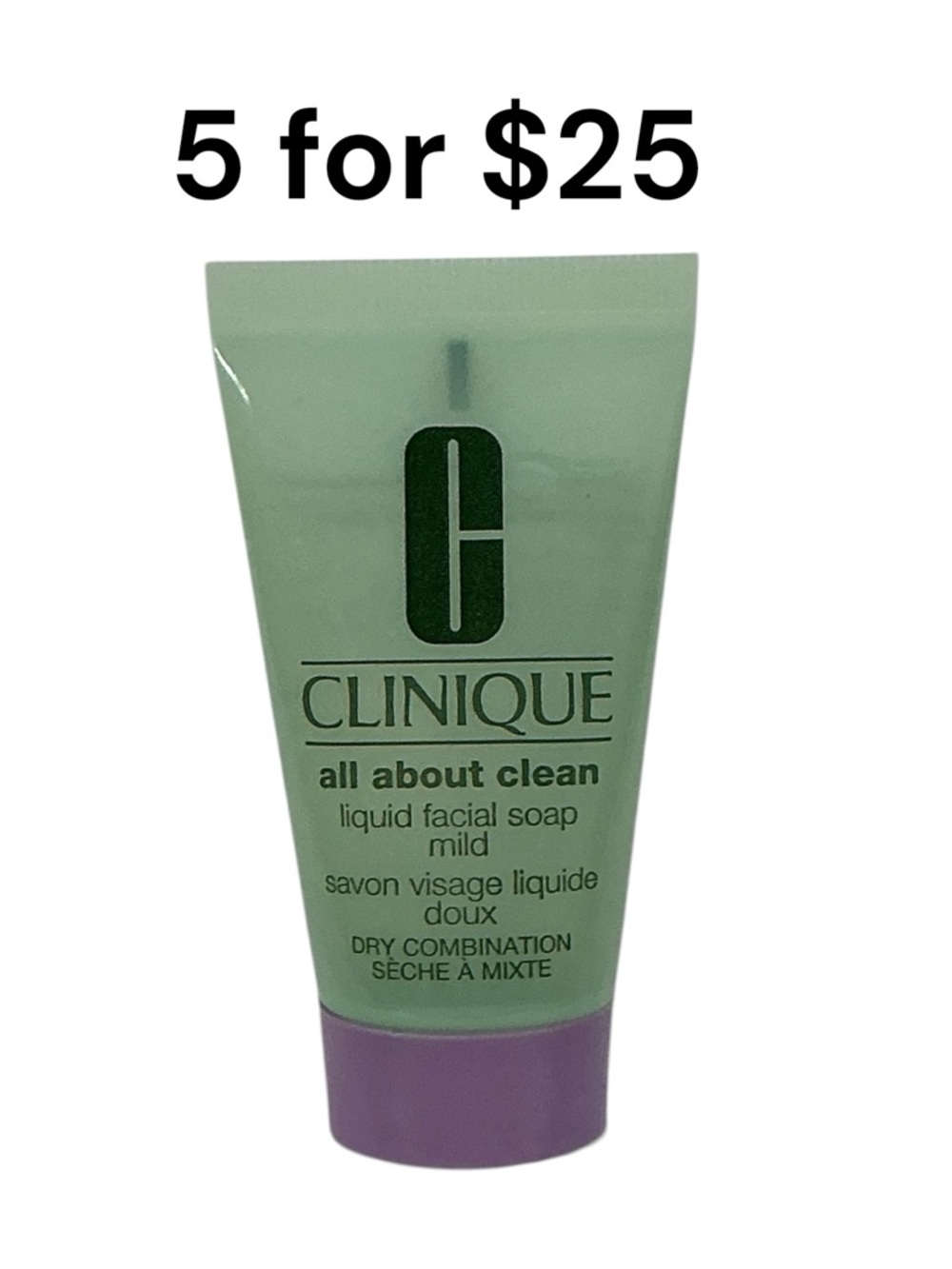 Clinique All About Clean Liquid Facial Soap - Mild, Cream 1oz TRAVEL SIZE